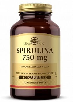 Solgar Spirulina 750mg, 80 kapsułek