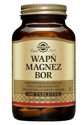 Solgar Wapń Magnez Bor, 100 tabletek