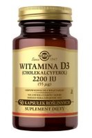 Solgar Witamina D3 (Cholekalcyferol) 2200 IU (55mcg), 50 kapsułek