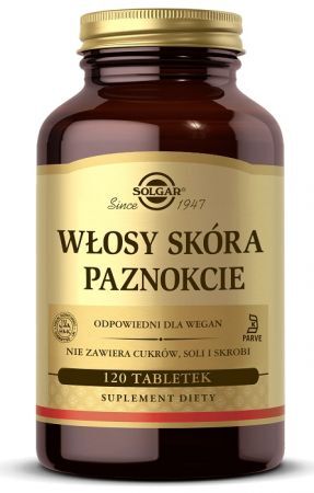 Solgar Włosy Skóra Paznokcie, 120 tabletek