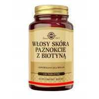 Solgar Włosy Skóra Paznokcie z biotyną, 120 tabletek