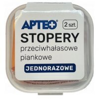 Stopery przeciwhałasowe, Apteo, piankowe, jednorazowe, 1 para (2 sztuki)