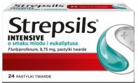Strepsils Intensive 8,75mg, smak miodu i eukaliptusa, 24 pastylki do ssania