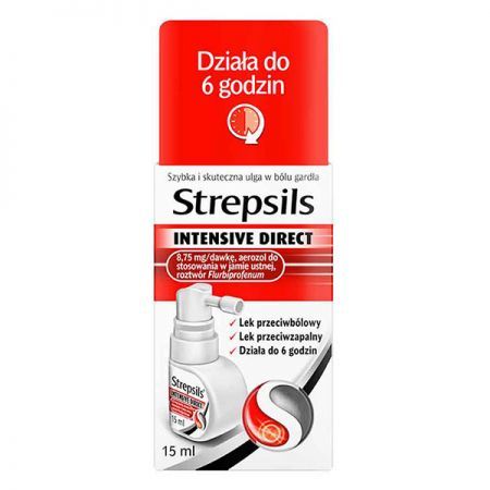 Strepsils Intensive Direct 8,75mg/dawkę, aerozol do stosowania w jamie ustnej, 15ml