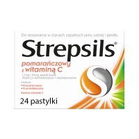 Strepsils pomarańczowy z witaminą C (0,6mg+1,2mg), 24 pastylki do ssania
