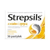 Strepsils z miodem i cytryną (0,6mg+1,2mg), 36 pastylek do ssania