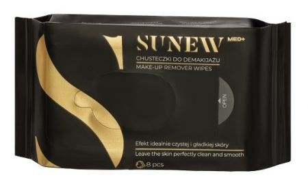 SunewMed+, chusteczki do demakijażu, black, 8 sztuk