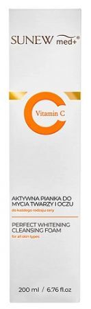 SunewMed+ Vitamin C, pianka oczyszczająca do demakijażu twarzy i oczu, 200ml