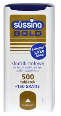 Sussina Gold, słodzik, 650 tabletek