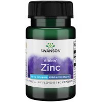 Swanson, Albion Zinc, Chelat Cynku 15mg, 60 kapsułek