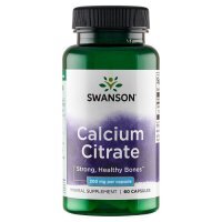 Swanson, Calcium Citrate, Cytrynian Wapnia, 60 kapsułek
