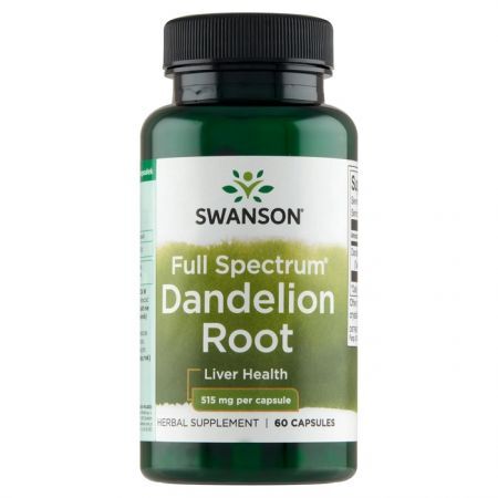 Swanson, Full Spectrum Dandelion Root, mniszek lekarski, 60 kapsułek