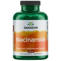 Swanson, Niacinamide 500mg, niacyna, 250 kapsułek
