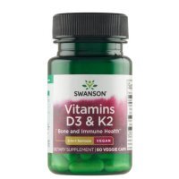Swanson, Vitamins D3 & K2, witamina D 2000 IU + witamina K 75 µg, 60 kapsułek