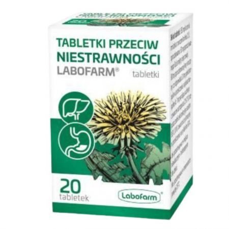 Tabletki przeciw niestrawności Labofarm, lek złożony, 20 tabletek