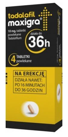 Tadalafil Maxigra 10mg, 4 tabletki powlekane