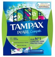 Tampax Compak Pearl, tampony higieniczne, Super, 16 sztuk