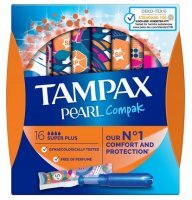 Tampax Compak Pearl, tampony higieniczne, Super Plus, 16 sztuk
