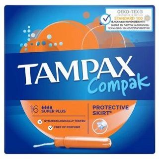 Tampax Compak, tampony higieniczne, Super Plus, 16 sztuk