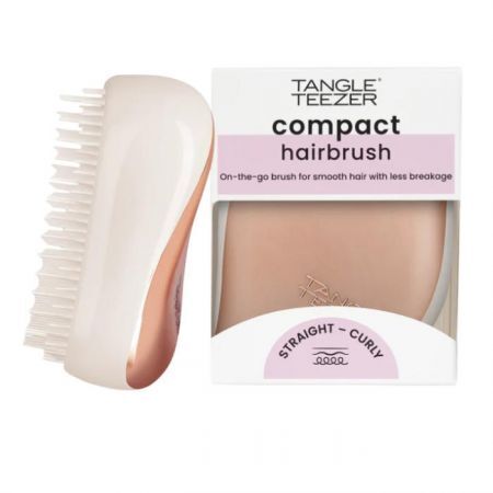 Tangle Teezer, Compact Hairbrush, składana szczotka do włosów, różowe złoto, 1 sztuka