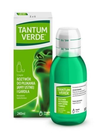 Tantum Verde 1,5mg/ml, roztwór do płukania jamy ustnej i gardła, 240ml