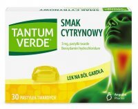 Tantum Verde 3mg, smak cytrynowy, 30 pastylek do ssania