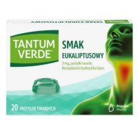 Tantum Verde 3mg, smak eukaliptusowy, 20 pastylek do ssania