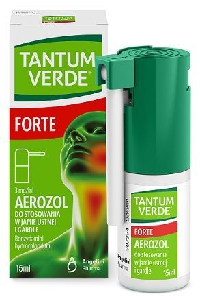 Tantum Verde Forte 3mg/ml, aerozol do stosowania w jamie ustnej i gardle, 15ml
