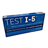 Test I-5, test antygenowy na choroby infekcyjne SARS-CoV-2, grypa A/B, RSV, ADV, 5w1, 1 sztuka