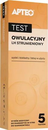 Test owulacyjny LH strumieniowy, Apteo, 5 sztuk