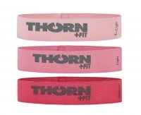 Thorn Fit, Lady Resistance Textile Band, taśmy do ćwiczeń o różnym oporze, różowe, 3 sztuki