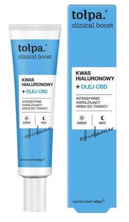 Tołpa Clinical Boost, kwas hialuronowy + olej CBD, intensywnie nawilżający krem do twarzy, 40ml