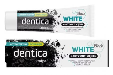 Tołpa Dentica, antybakteryjna pasta do zębów, Black White, smak miętowy, 75ml