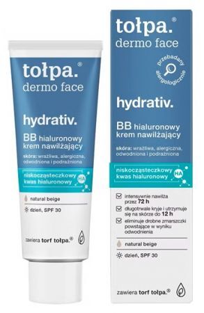 Tołpa Dermo Face Hydrativ, BB hialuronowy krem nawilżający, dzień, SPF 30, 40ml