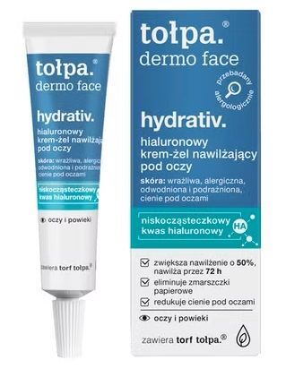 Tołpa Dermo Face Hydrativ, hialuronowy krem-żel nawilżający pod oczy, 10ml
