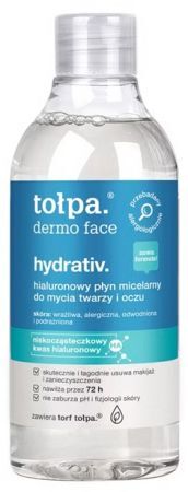 Tołpa Dermo Face Hydrativ, hialuronowy płyn micelarny do mycia twarzy i oczu, 400ml