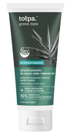 Tołpa Green Men Oczyszczanie, żel pod prysznic do mycia ciała i włosów 2w1, 200ml