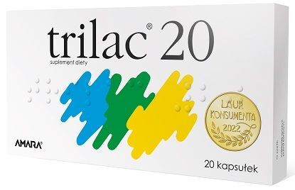 Trilac 20, dla dorosłych, dzieci i niemowląt po 1 miesiącu życia, 20 kapsułek