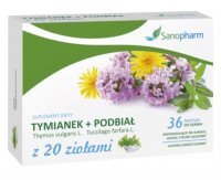 Tymianek i podbiał z 20 ziołami, 36 pastylek do ssania