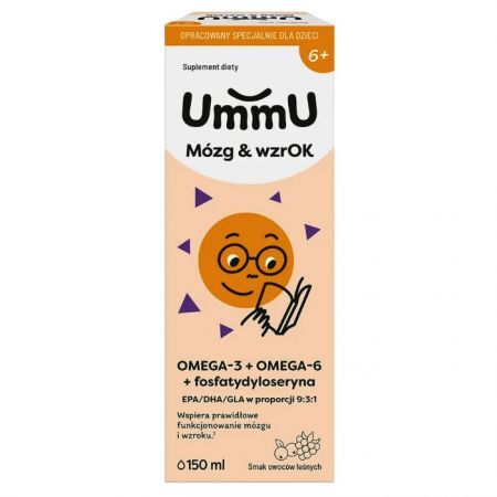 UmmU Mózg&WzrOK, dla dzieci od 6 lat, płyn, smak owoców leśnych, 150ml
