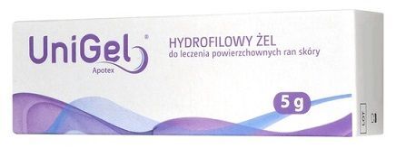 UniGel Apotex, żel do leczenia powierzchownych ran skóry, 5g