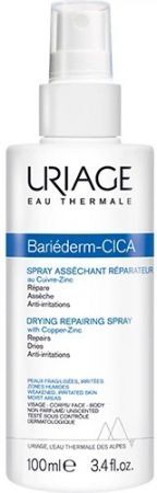 Uriage Bariederm Cica, spray naprawczy z miedzią i cynkiem do skóry osłabionej i podrażnionej, skłonnej do atopii, 100ml