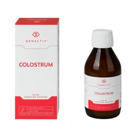 USZKODZONE OPAKOWANIE Genactiv Colostrum, zawiesina doustna, dla dorosłych i dzieci po 3 roku życia, 150ml
