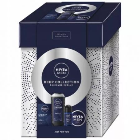 USZKODZONE OPAKOWANIE Nivea Men Deep Collection, woda po goleniu, 100ml + krem, 75ml + roll-on, 50ml + żel pod prysznic, 250ml