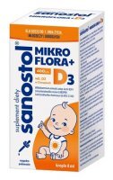 USZKODZONY KARTONIK Sanostol Mikroflora + D3, krople doustne, od urodzenia, 8ml