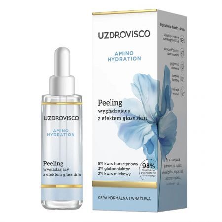 Uzdrovisco Amino Hydration, peeling wygładzający z efektem glass skin, cera normalna i wrażliwa, 30ml