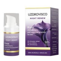 Uzdrovisco Night Renew, krem stymulujący, przeciwzmarszczkowy pod oczy, cera dojrzała i wrażliwa, na noc, 15ml