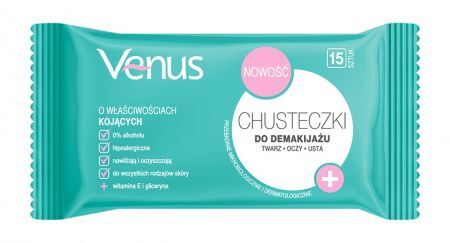 Venus, chusteczki do demakijażu, 15 sztuk