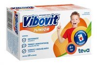 Vibovit Junior, proszek, smak truskawkowy, dla dzieci w wieku 4-12 lat, 30 saszetek
