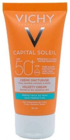 Vichy Capital Soleil, krem aksamitny do twarzy SPF 50+, skóra sucha, normalna i wrażliwa, 50ml